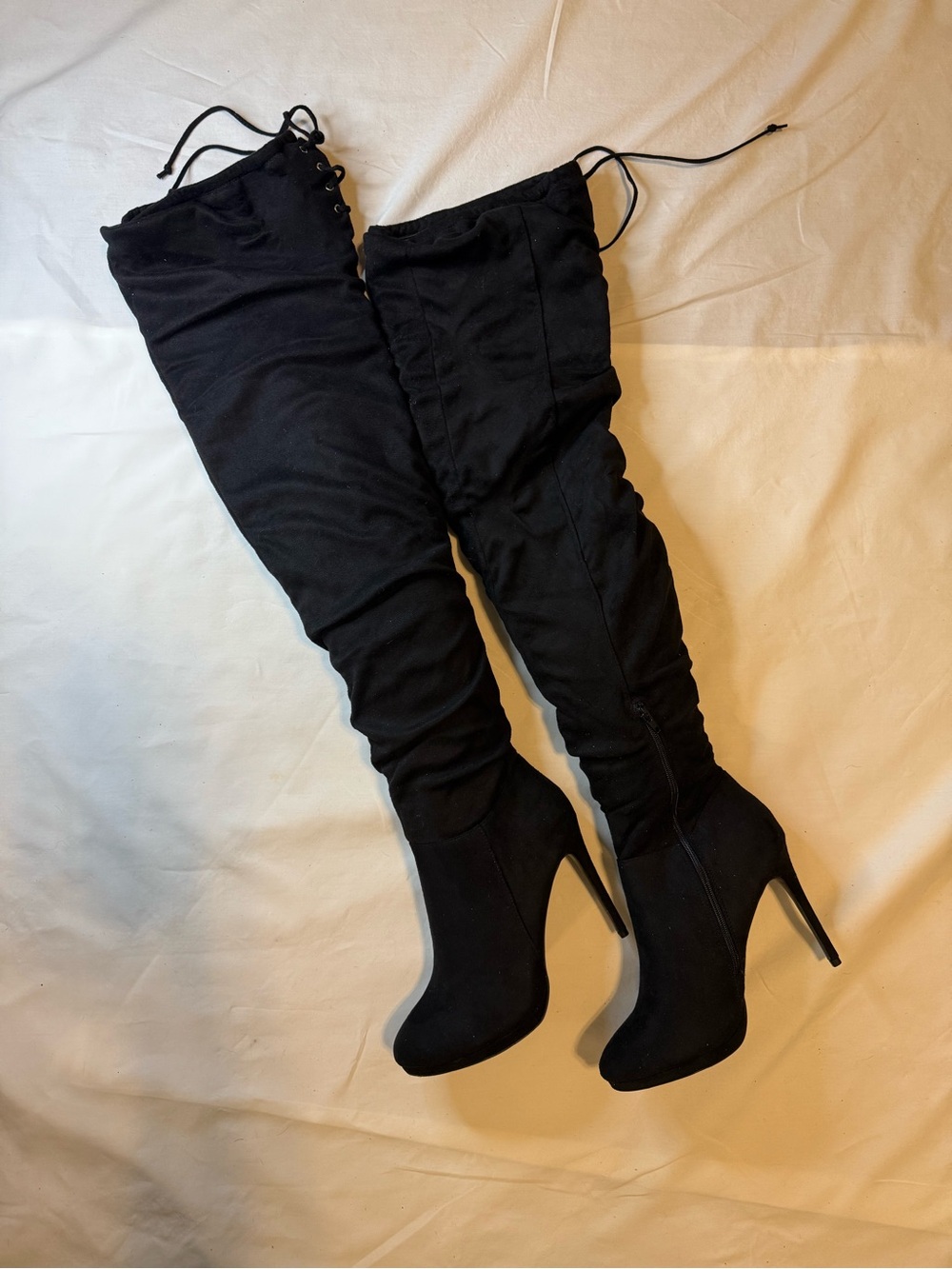 Wild Diva Black Over-the-Knee Stiletto Boots